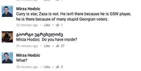 An NBA fan complains about Georgians voting Pachulia